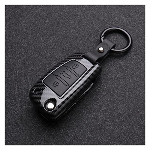 ABS Carbon Fiber Silicone Car Key Cover Protector Case Fit for A3 A4 A5 C5 C6 8L 8P B6 B7 B8 C6 RS3 Q3 Q7 TT 8L 8V S3 Keychain