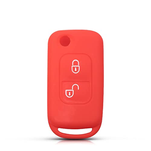 WQXZH Fit for Mercedes SLK E113 A C E S W168 W202 W203 A C Class 2 Button Remote Folding Key Cover Case Fob Shell Holder Silicone Key Shell (Color Name : Red)