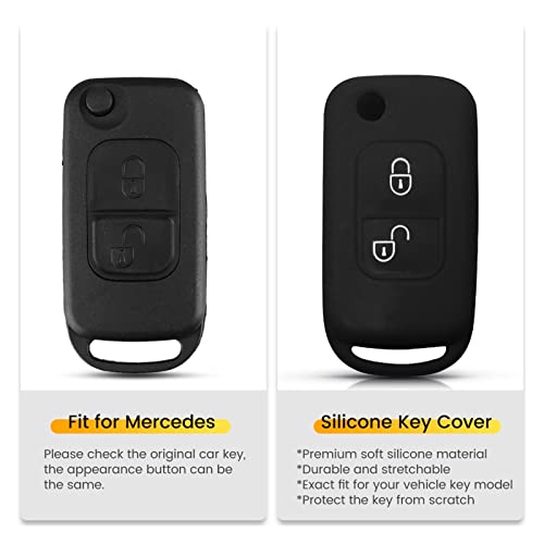 WQXZH Fit for Mercedes SLK E113 A C E S W168 W202 W203 A C Class 2 Button Remote Folding Key Cover Case Fob Shell Holder Silicone Key Shell (Color Name : Red) | The Storepaperoomates Retail Market - Fast Affordable Shopping