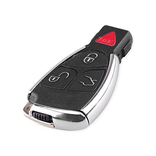 WQXZH 4 Buttons Modified Key Shell Fob Case Fit for Mercedes Benz CLS C E S 3+1 Button Bright Side with Battery Holder Key Shell