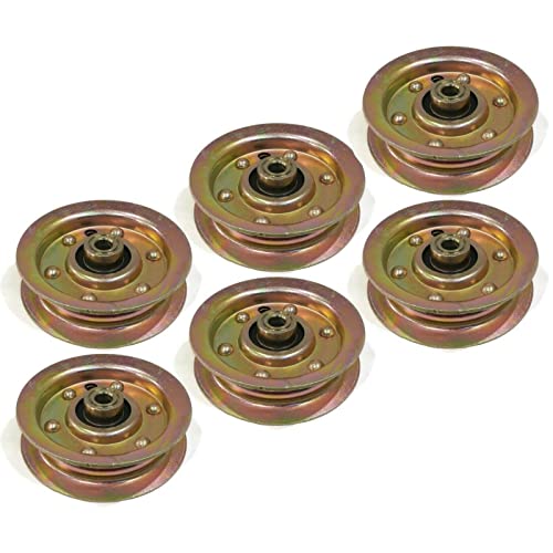 The ROP Shop | (Pack of 6 Flat Idler Pulleys for Husqvarna 532131494, 532173438 Lawn Mowers