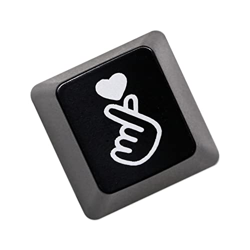 Novelty Shine Through Keycaps Finger Heart Love ABS Laser Etched Back lit Black red ESC Enter Backspace OEM Profile (Black ESC Finger Heart x1)