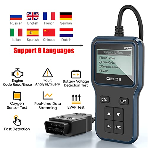 TSUSF Car Scanner OBD2 Code Reader Auto Multifunction OBD Digital Diagnostic Tool Automotive Erase Code with LED Display | The Storepaperoomates Retail Market - Fast Affordable Shopping