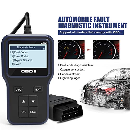 TSUSF Car Scanner OBD2 Code Reader Auto Multifunction OBD Digital Diagnostic Tool Automotive Erase Code with LED Display | The Storepaperoomates Retail Market - Fast Affordable Shopping