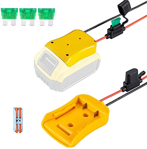 Power Wheels Adapter for Dewalt 20V Battery with Fuse & Wire terminals, for Dewalt 20V Battery Adapter Power Connector for RC Toys/Robotics/DIY Use