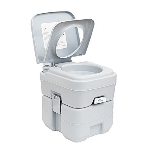 Portable Toilet, 5 Gallon Plastic Camping Toilet, Detachable Waste Tank Camping Potty, Flushable Easy Use Toilet for Camping, Boating, Travel
