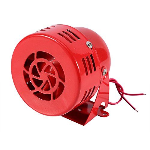 Ultra Compact Security Rescue, 12V Electric Car Truck Motorcycle Driven Air Raid Horn Alarm Loud 50s Red