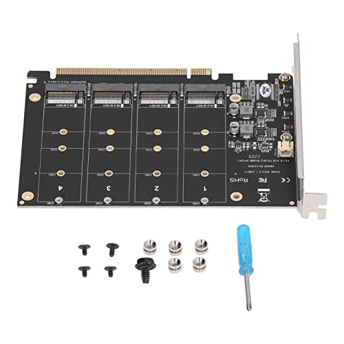 LBEC PCIE X16 Expansion Card, M.2 NVME SSD to PCIE X16 PCB Material DC Power Chip Adapter for Computers