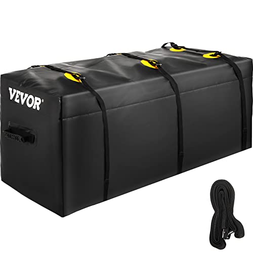 VEVOR Hitch Cargo Carrier Bag, Waterproof 840D PVC, 60″x24″x26″ (22 Cubic Feet), Heavy Duty Cargo Bag for Hitch Carrier with Reinforced Straps, Fits Car Truck SUV Vans Hitch Basket