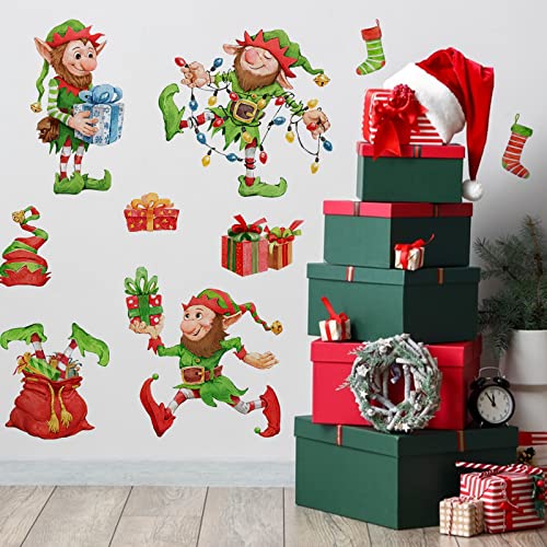 Mfault 2023 New Year Merry Christmas Elf Wall Decals Stickers, Funny Santa Claus Gifts Stockings Winter Holiday Decorations Bedroom Art, Xmas Home Kitchen Living Room Party Decor | The Storepaperoomates Retail Market - Fast Affordable Shopping