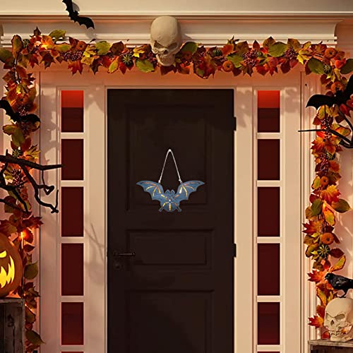 Anseetry Halloween Bat Hanging Sign, Welcome Sign for Front Door, Led Wooden Cutout Hanging Bat Halloween Door Sign Window Wall Hanging Ornament for Home Outdoor Indoor Decoration (Wood Color,One) | The Storepaperoomates Retail Market - Fast Affordable Shopping