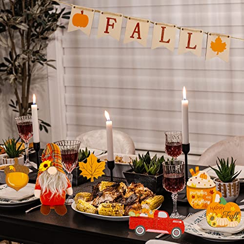 12 Pieces Fall Tiered Tray Decor Set, Thanksgiving Pumpkin Maple Leaves Gnome Plush Wooden Tabletop Signs Fall Truck Acorn Autumn Decorative Ornaments for Home Farmhouse Decor(Tray not Include) | The Storepaperoomates Retail Market - Fast Affordable Shopping