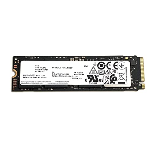 Samsung SSD 1TB PM9A1 NVMe PCIe 3.0 Gen3 x4 MZVL21T0HCLR 00BD1 KG5N3 0KG5N3 Solid State Drive for Dell Alienware HP Lenovo Laptop Desktop