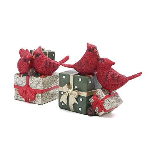 Hodao Ideas Home Collection Standing Cardinal Figurines Christmas Red Bird Decorations Christmas Decorations Sculptures Cardinal (Cardinal Gifts Set of 2)
