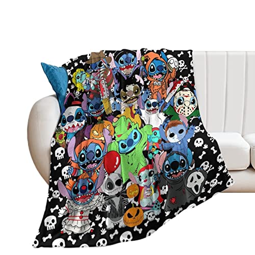 Halloween Blankets Cartoon Super Soft Throw Blanket Horror Movie Throw Scary Mysterious Character Air Conditioner Blanket Warm Cozy Flannel Blanket Home Decor for Couch Bed Sofa60 X50