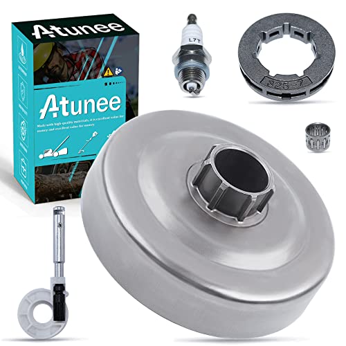 Atunee 3/8 Sprocket Clutch Drum Oil Pump Kit for Husqvarna 268 55 51 50 Chainsaw with Needle Bearing Spark Plug Replace 501777601 503088702