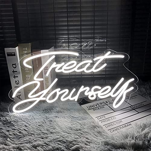 MAXSMLZT Treat Yourself Neon Lights Room Bedroom Party Shop Wedding Neon Sign Home Custom Signs Vibe Arcade Art Illuminate Wall Decoration Light,A | The Storepaperoomates Retail Market - Fast Affordable Shopping