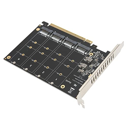 BTIHCEUOT NVMERaidCard, M.2 SSD Adapter High Speed PCIEX16 Interface for 4 NVME PCIe Protocol SSDs for PCIE3.04.0