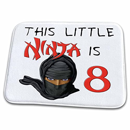 3dRose This Little Ninja is 8 a great birthday ninja gift for any. – Dish Drying Mats (ddm-318307-1)