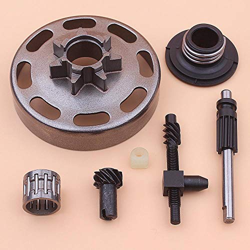 Replacement Tool Parts for Machine .325 Inch 7T Clutch Drum for Husqvarna 435 435E 440 440E Oil Pump Worm Gear Chain Adjuster Tension Bearing Chainsaw