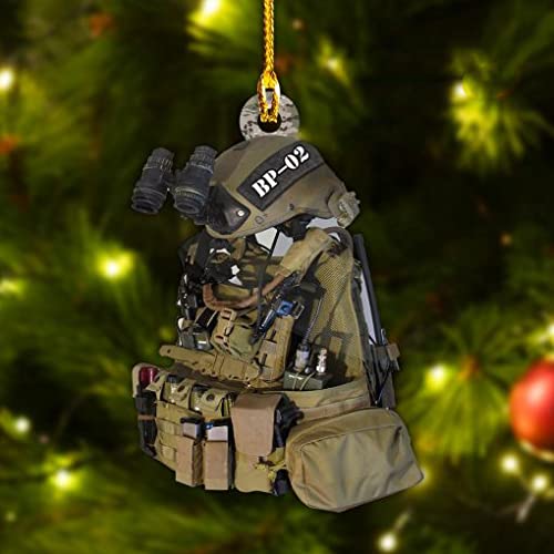 Nazenti Personalized Us Veteran Christmas Ornament 2D, Christmas Veteran Gifts, Military Soldier Christmas Ornament Gift for Veterans, Flag Ornament Custom Shaped Ornament Veteran V06