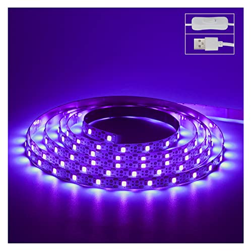 6.6ft Black Light LED Strips, 120 Lamp Beads, USB Cable 1.5m LED Black Light Strip Kit, DC5V 10W Flexible Blacklight strip lights, Non-Waterproof UV Light Strip for Indoor, TV Decor, Party, Halloween