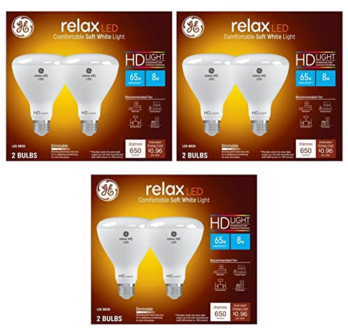 GE Relax 65-Watt Equivalent LED BR30 High Definition Soft White Dimmable Flood Light Bulb (6-Pack)