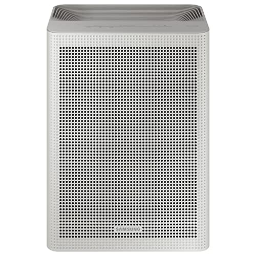 SAMSUNG Bluesky Compact Air Purifier, Home Filtration System for Small Rooms w/ Smart Purification, Remote Monitoring and Control, Auto and Sleep Modes, AX26BG3100GG, Grey