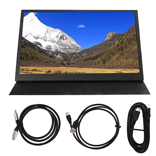 EBTOOLS Portable Monitor Aluminum Alloy Plastic 15.6 Inch Ultra Thin Portable Monitor 1080P FHD IPS Type C Laptop Monitor for PC Tablet Portable Touch Screen Monitor