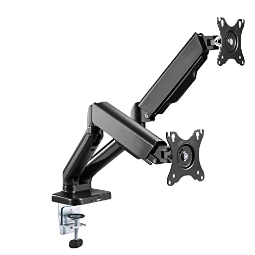 Stellar Mounts Dual Spring LCD Monitor Arms with USB and Multimedia Ports for: Sceptre 22 inch 75Hz 1080P LED Monitor 99% sRGB HDMI X2 VGA Build-in Speakers, Machine Black (E225W-19203R Series)
