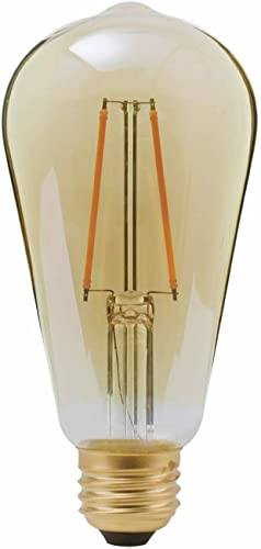 GE Lighting Amber Vintage Glass LED Light Bulb, Dimmable 2-Pack