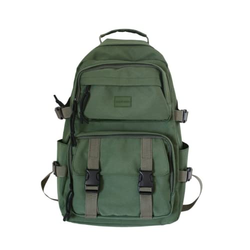 Kawaii Aesthetic Back to School Travel Large Capacity Backpack with Pins and Accessories (green)