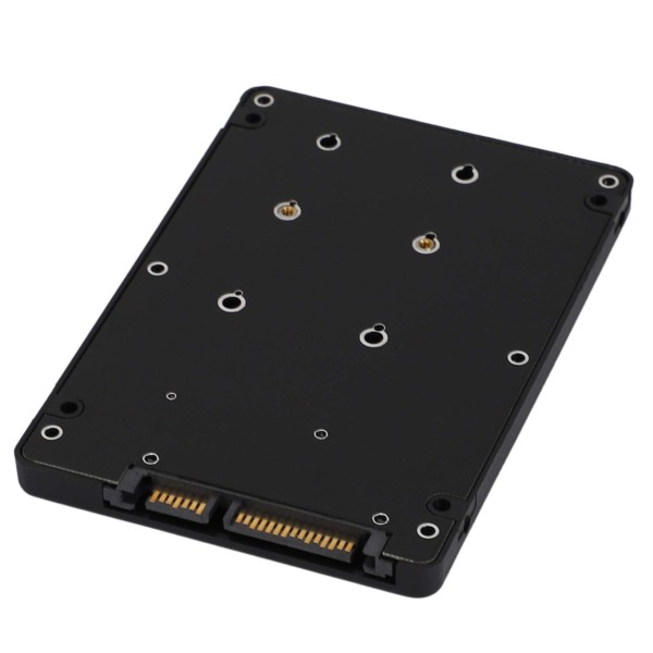 Bassulouda Mini Pcie mSATA SSD to 2.5 inch SATA3 Adapter Card with Case 7 mm Thickness Black
