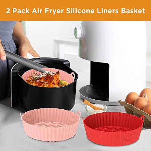 OUTXE 2-Pack Silicone Air Fryer Liner 7.5inch for 3 to 5 Qt for Air fryer, OUTXE 2-Pack Dual Silicone Air Fryer Liner for Ninja DZ201 | The Storepaperoomates Retail Market - Fast Affordable Shopping