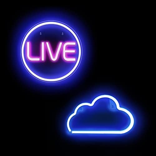 Lumoonosity Blue Cloud Blue Pink Live Gaming/Streaming Neon Led Sign
