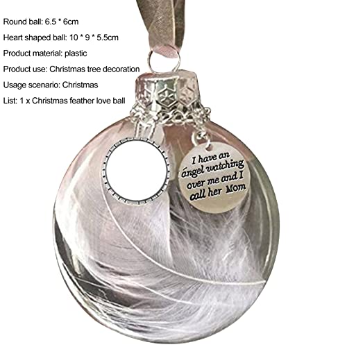 Christmas Ornaments Angel Feathers Ball Can Put Photos, Angels in Heaven Pendants Memorial Ornament Feather Ball Christmas Tree Hanging Ornament Memorial Decor 6cm | The Storepaperoomates Retail Market - Fast Affordable Shopping