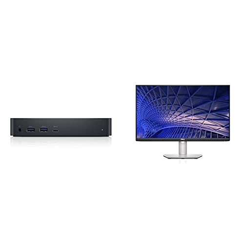 Dell 452-BCYT D6000 Universal Dock, Black, Single & S2421HS Full HD 1920 x 1080, 24-Inch 1080p LED, 75Hz, Desktop Monitor with Adjustable Stand, 4ms Grey-to-Grey Response Time, AMD FreeSync, Silver