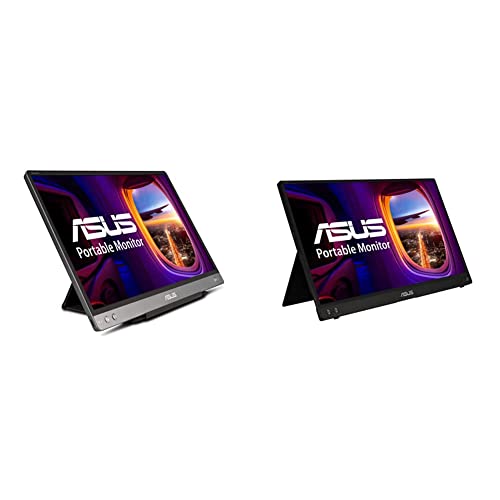 ASUS ZenScreen MB14AC 14” Portable USB Type-C Monitor, 1080P Full HD, IPS, Eye Care, Anti-Glare Surface, External Screen, Hybrid Signal Solution & ZenScreen 15.6” 1080P Portable Monitor (MB16ACV)