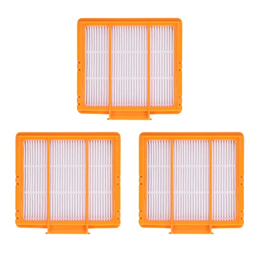 3pcs Sweeping Robot Filters, Sweeping Robot Accessories High Efficiency Particulate Air Filter Element for Shark AV2501AE Robot Vacuum Cleaner (Orange)