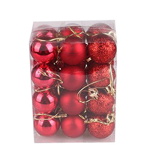 SSZMDLB Christmas Xmas Tree Ball Bauble Glitter Baubles Balls Ornament Decorations for Christmas Showcase Landscape Layout (red)