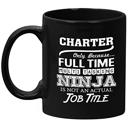 Charter Mug Gifts 11oz Black Ceramic Coffee Cup – Charter Multitasking Ninja Mug