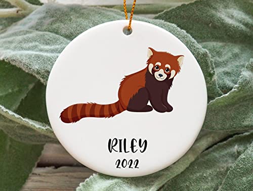 Personalized Red Panda Christmas Ornament Custom Red PandaDecoration, Home Hanging Ornament, Christmas Ceramic Ornament, Holiday, ,