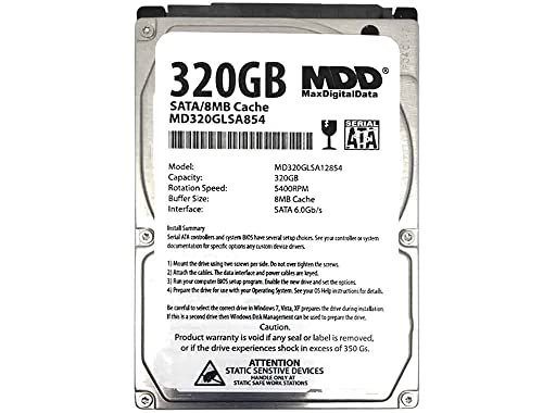 MDD 320GB 8MB Cache 5400RPM SATA 6.0Gb/s 2.5″ Notebook Hard Drive (MD320GLSA854) – 2 Year Warranty