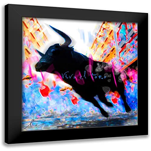 ArtDirect – Bosboom, Leon 15×15 Black Modern Framed Art Print Titled: Viva el Toro