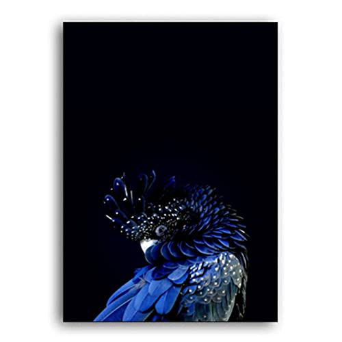 Modern Nice Blue Cockatoo Poster Birds Canvas Paintings Interior Wall Art Pictures Prints For Aisle Living Room Home Decor