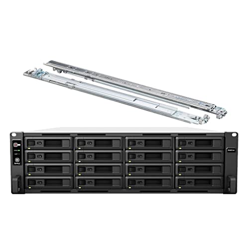 Synology RackStation RS4021xs+ NAS Server with Xeon 2.1GHz CPU, 64GB Memory, 128TB HDD Storage, 2 x 10GbE LAN Ports, DSM Operating System Bundle with Rail kit