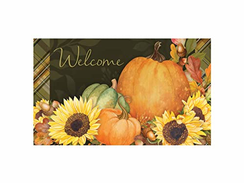Studio M Abundant Autumn MatMates Decorative Floor Mat Indoor or Outdoor Doormat with Eco-Friendly Recycled Rubber Backing, 18 x 30 Inches