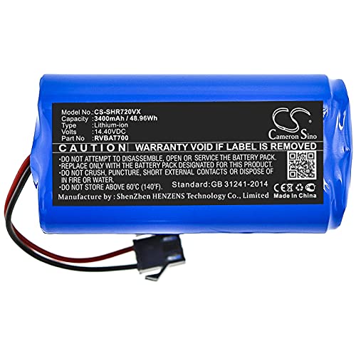 RWMM 3400mAh Replacement Battery Compatible with Shark RVBAT700 ION Robot 700, ION Robot 720, ION Robot 750, ION Robot 755, RV700, RV720, RV750, RV755