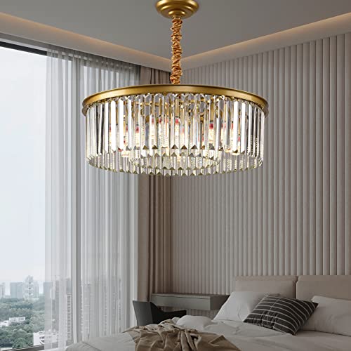 SCAWAIL Crystal Chandeliers ,Crystal Pendant Light 2-Tier Chandeliers for Dining Room Living Room Foyer Kitchen Island Lighting ,Gold | The Storepaperoomates Retail Market - Fast Affordable Shopping