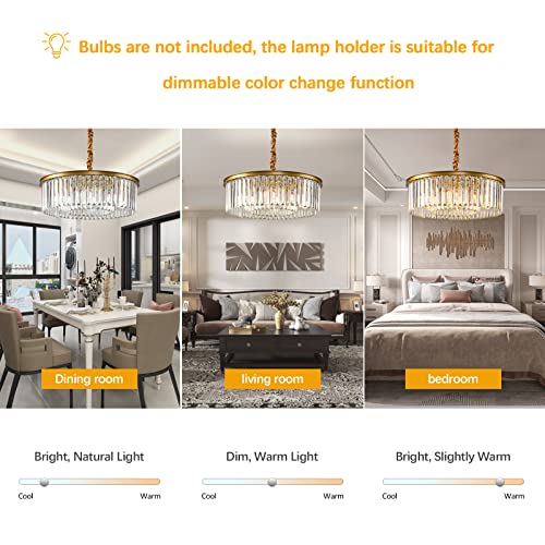 SCAWAIL Crystal Chandeliers ,Crystal Pendant Light 2-Tier Chandeliers for Dining Room Living Room Foyer Kitchen Island Lighting ,Gold | The Storepaperoomates Retail Market - Fast Affordable Shopping